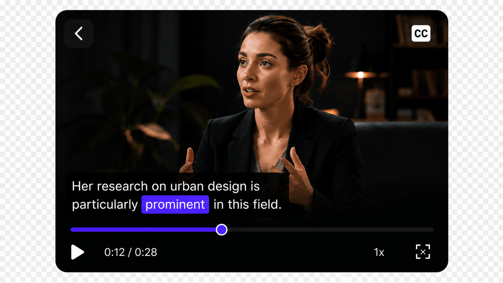 NovaLingo short video with interactive subtitles